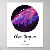 Pink Constellation Aquarius Horoskop Schildergesch Poster (Vorne)