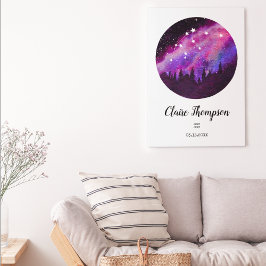 Pink Constellation Aquarius Horoskop Schildergesch Poster