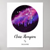 Pink Constellation Capricorn Horoskop Schildergesc Poster (Vorne)