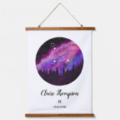 Pink Constellation Pisces Horoskop Sign Geschenk Wandteppich Mit Holzrahmen (Vorderseite)