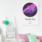 Pink Constellation Sagittarius Horoskop-Zeichen Poster