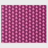 Pink Contemporary Christmas Trees Geschenkpapier (Flach)