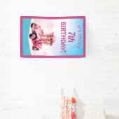 Pink Convertible Beach Birthday Banner (InSitu)