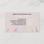 Pink Cook Koch Aquarell Backutensien Bäckerei Visitenkarte (Rückseite)