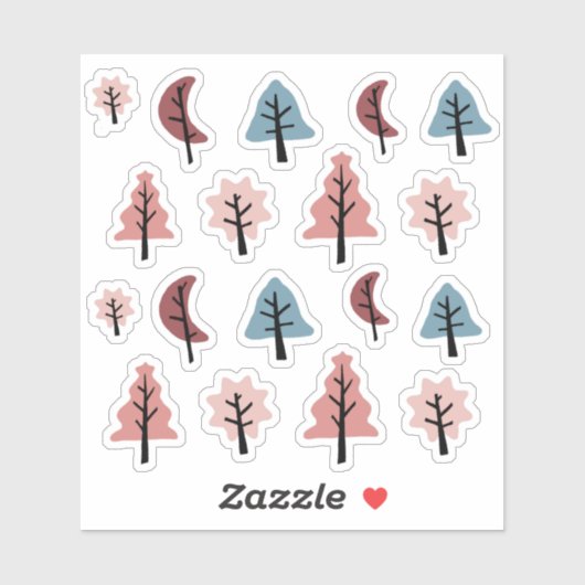 Pink Cookie Form Weihnachtsbaum Sticker Pack (Blatt)