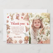 Pink Cookie Weihnachten Geburtstag FotoDanke Karte (Vorderseite)