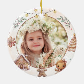 Pink Cookie Weihnachts-Party Foto Keramik Ornament (Hinten)