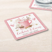 Pink Cookies and Cocoa Baby Shower Rechteckiger Pappuntersetzer (angewinkelt)