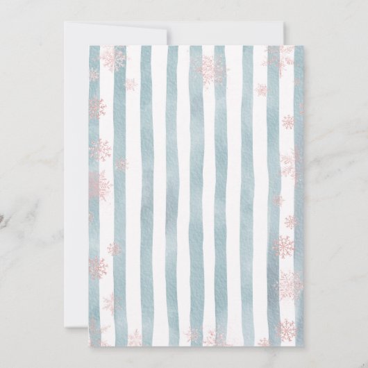 Pink Cookies and Cocoa Snowflakes Baby Shower Einladung (Rückseite)