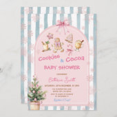 Pink Cookies and Cocoa Snowflakes Baby Shower Einladung (Vorne/Hinten)