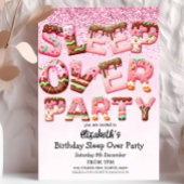 Pink Cookies Letter Sleepover Geburtstagspartei Einladung