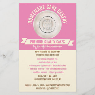 Pink Cooking Custom Logo Bakery Flyer