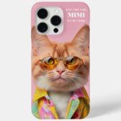 Pink Cool Cat Illustration Brillen Pet Paws Case-Mate iPhone Hülle (Rückseite)