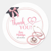 Pink Coquette Abschluss Nurse Danke Stickers (Vorderseite)