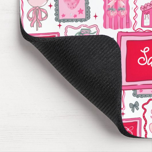 Pink Coquette aesthetic girly whimsical pattern Mousepad (Ecke)