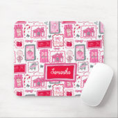 Pink Coquette aesthetic girly whimsical pattern Mousepad (Mit Mouse)