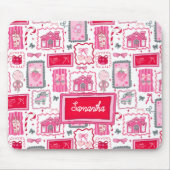 Pink Coquette aesthetic girly whimsical pattern Mousepad (Vorne)