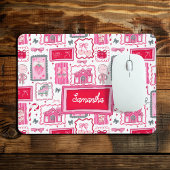 Pink Coquette aesthetic girly whimsical pattern Mousepad