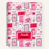 Pink Coquette aesthetic girly whimsical pattern Notizblock (Vorderseite)