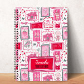 Pink Coquette aesthetic girly whimsical pattern Notizblock