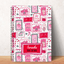 Pink Coquette aesthetic girly whimsical pattern Notizblock