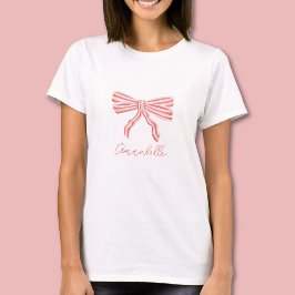 Pink Coquette Ästhetische Bow Girl Blush T-Shirt