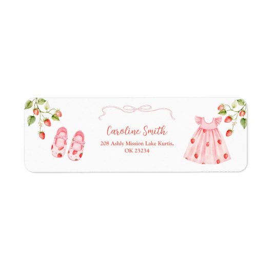 Pink Coquette Baby Clothes Address Label (Vorne)