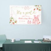 Pink Coquette Baby Clothes Berry Large Banner (Messeveranstaltung)