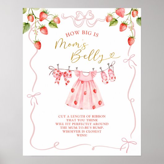Pink Coquette Baby Clothes How Big Is Mom Belly Poster (Vorne)