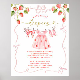 Pink Coquette Baby Clothes Late Diapers Poster