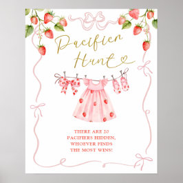 Pink Coquette Baby Clothes Pacifier Hunt Poster