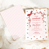 Pink Coquette Bow A Little Sweetheart Baby Shower Einladung