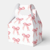Pink Coquette Bow Baby Dusche Geschenkschachtel (Rückseite)