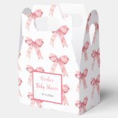 Pink Coquette Bow Baby Dusche Geschenkschachtel (Geöffnet)