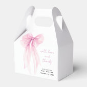 Pink Coquette Bow Baby Girl Dusche Vielen Dank Geschenkschachtel (Vorderseite)