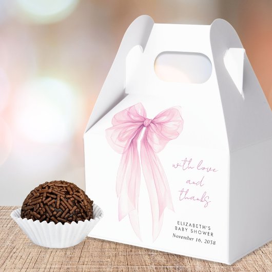 Pink Coquette Bow Baby Girl Dusche Vielen Dank Geschenkschachtel
