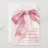 Pink Coquette Bow Baby Girl Shower Einladung (Vorderseite)