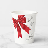 Pink Coquette Bow Baby Shooting Paper Cup Pappbecher (Rückseite)