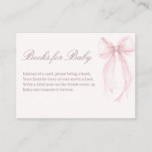 Pink Coquette Bow Baby Shower Baby Books Card Begleitkarte (Vorderseite)