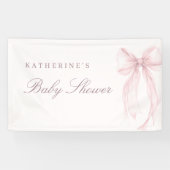 Pink Coquette Bow Baby Shower Banner (Horizontal)