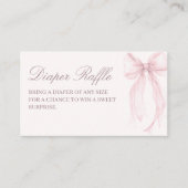 Pink Coquette Bow Baby Shower Diaper Raffle Begleitkarte (Vorderseite)