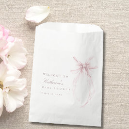 Pink Coquette Bow Baby Shower Geschenktütchen