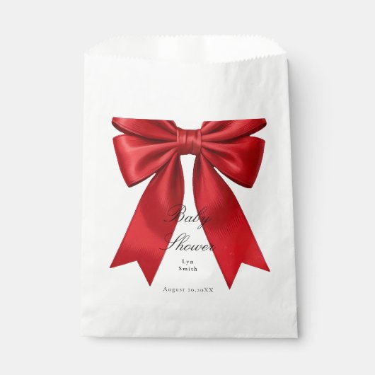 Pink Coquette Bow Baby Shower Girl Gefallen Beutel Geschenktütchen (Vorderseite)