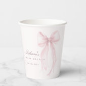 Pink Coquette Bow Baby Shower Pappbecher (Vorderseite)