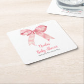 Pink Coquette Bow Baby Shower Rechteckiger Pappuntersetzer (angewinkelt)