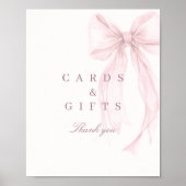 Pink Coquette Bow Baby Shower Tabletop Sign Poster (Vorne)