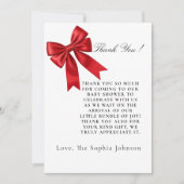 Pink Coquette Bow Babydusche Flat Danke Karte (Vorderseite)