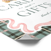 Pink Coquette Bow Bär Plaid Karten & Geschenke Poster (Ecke)