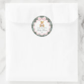 Pink Coquette Bow Bear Baby Shower Envelope Seal Runder Aufkleber (Tasche)