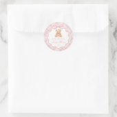 Pink Coquette Bow Bear Baby Shower Envelope Seal Runder Aufkleber (Tasche)
